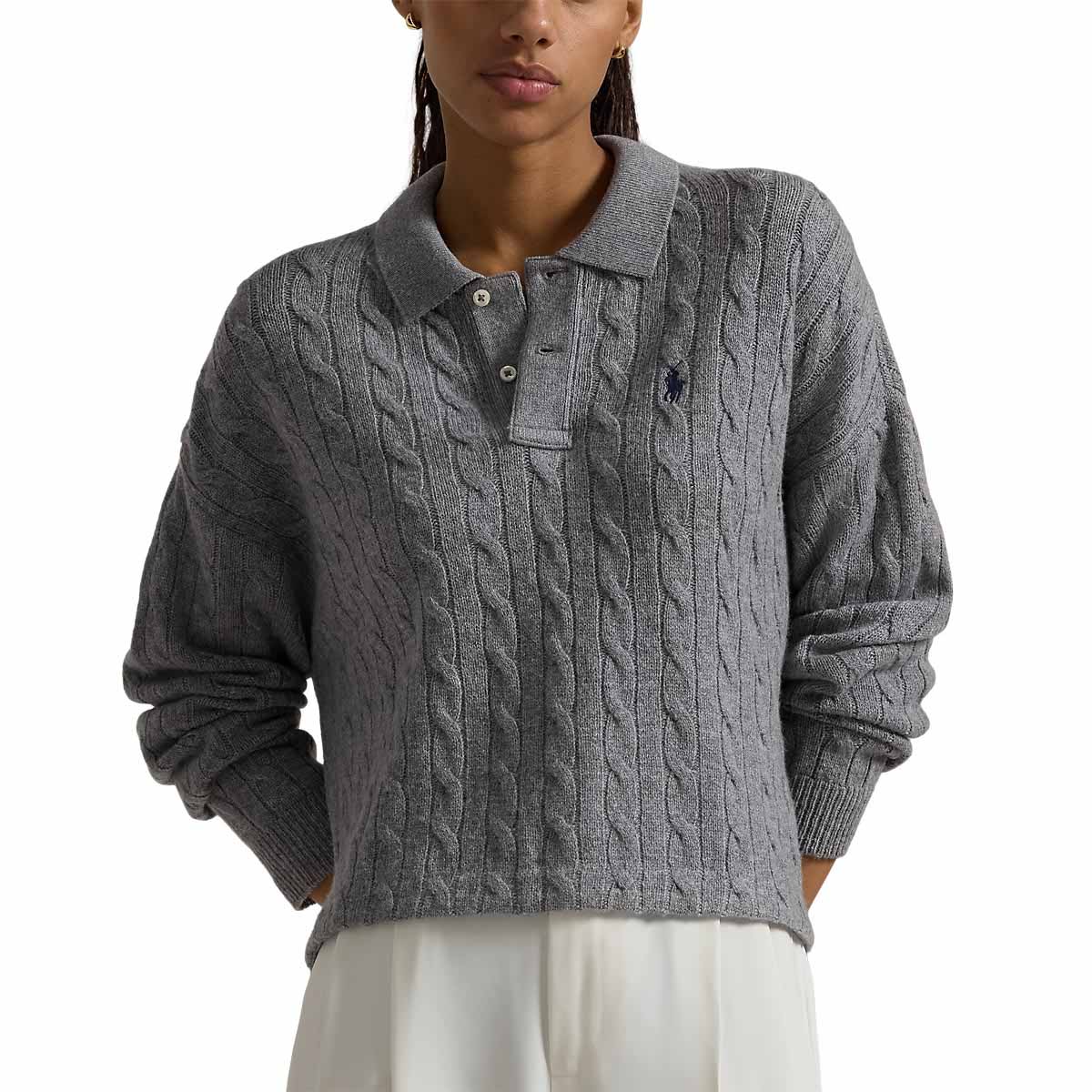 Polo Ralph Lauren Cable Wool-Cashmere Polo Shirt